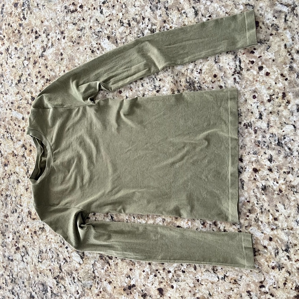 Intimately Yours Long Sleeve Green Striped Shirt